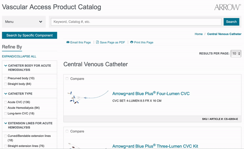 Teleflex Vascular Catalog Filters